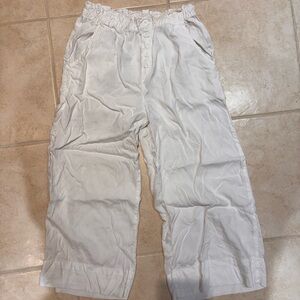 White Button-Up Pants. Lightweight.